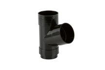 Roundstyle Downpipe Branch - 112½° Black