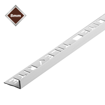 8mm L Shape White PVC Tile Trim - 2.4m