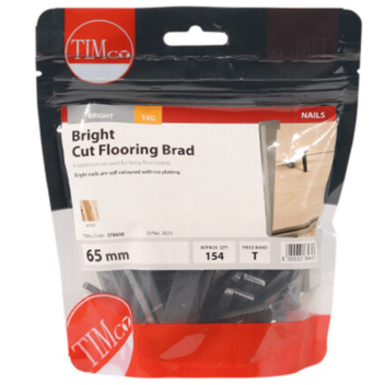 Timco Cut Flooring Brads Bright - 65mm (1kg)