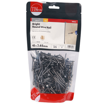 Timco Round Wire Nails Bright -  40 x 2.65mm (1kg)