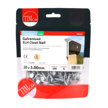 Timco Clout Nails Galvanised - 25 x 2.65mm (1kg)