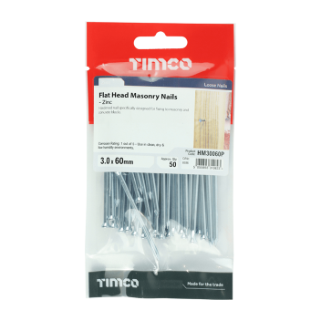 Timco Masonry Nails Zinc - 3.0 x 60mm (100pcs)