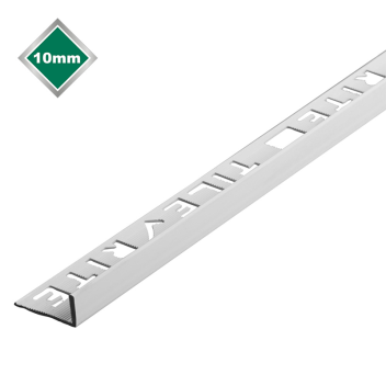 10mm L Shape White PVC Tile Trim - 2.4m