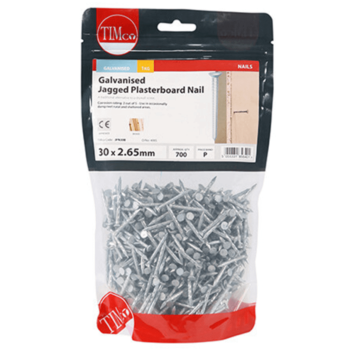 Timco Jagged Plasterboard Nails Galvanised - 30 x 2.65mm (1kg)