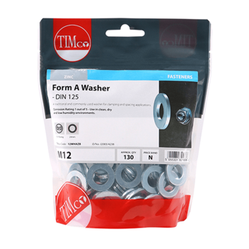 Timco Form A Washers - M12 (130pcs)