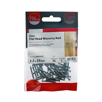 Timco Masonry Nails Zinc - 2.5 x 25mm ( 50pcs)