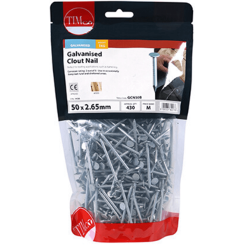 Timco Clout Nails Galvanised - 50 x 2.65mm (1kg)